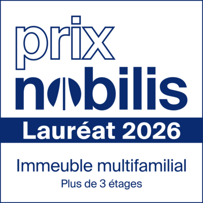 Logo Lauréat Prix Nobilis 2026, catégorie Immeuble multifamilial de plus de 3 étages